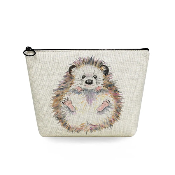 2022 tecknad igelkottsblomma printed kosmetisk väska för kvinnor Harajuku Casual Makeup-väskor Bärbar rese-toalettväska Case sn5712 Hedgehog Bag