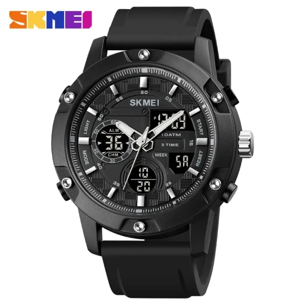 SKMEI 1757 Sport Digital Army Watch LED Quartz Klocka Elektronisk Watch Vattentät 10Bar Relogio Masculino Black Black