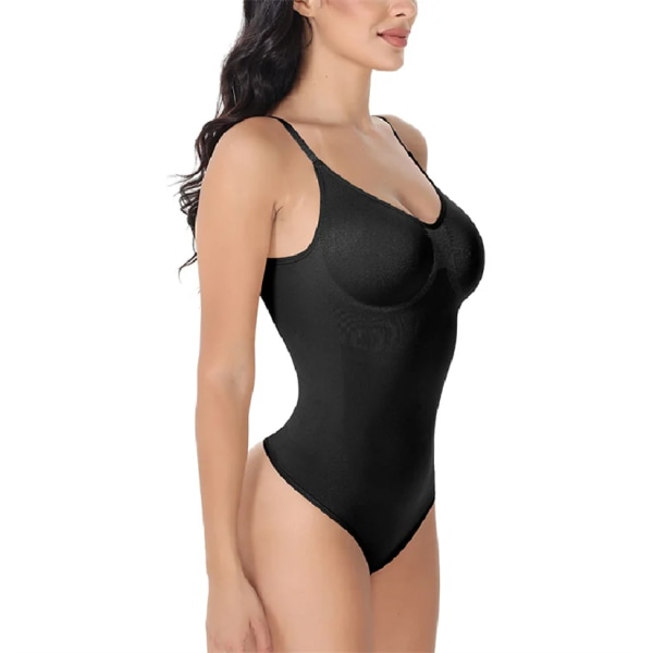 Thong Body Shaperwear för kvinnor Magkontroll Sömlösa kroppsformare Magtrimmer Skulptera waist trainer Slimmare kompress Black L