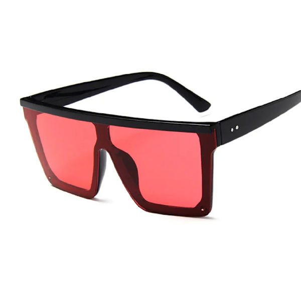 Mode Fyrkantiga Solglasögon Kvinna Märke Designer Solglasögon Kvinnlig Stor Båg Spegel Gradient Oculos De Sol Feminino BlackRed