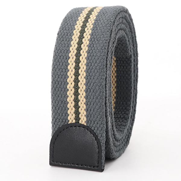 Hot Tactical Canvas Bälte Utan Spänne Joker Utomhus Män Kvinnor Anpassa Förläng Designer Multifunktionell Militär Jeans Bälte Gray stripe 120cm