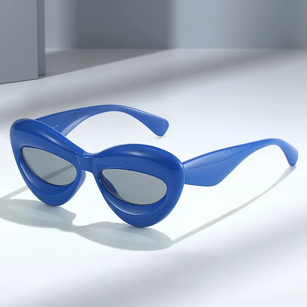 Nya röda läppar Y2K Solglasögon För Kvinnor Nytt modemärke Godisfärg Gul Rosa Solglasögon Män Sexiga Cool Hip Hop glasögon blue(.267)