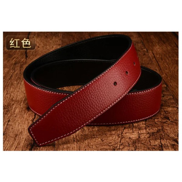 Nytt Lyxmärke Bälten Herr Högkvalitativ Nål Spänne Man Armband Äkta läder Midjeband Ceinture Herr Inget Spänne 3,8 cm H Bälte Red 100cm