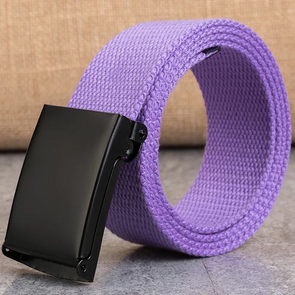 Gratis gravering Plus LONG Storlek 160 150 140 130 cm Canvasbälten Herr Anpassat namn Automatiskt spänne Damer Large Big Size Jeansbälten Light Purple 100cm