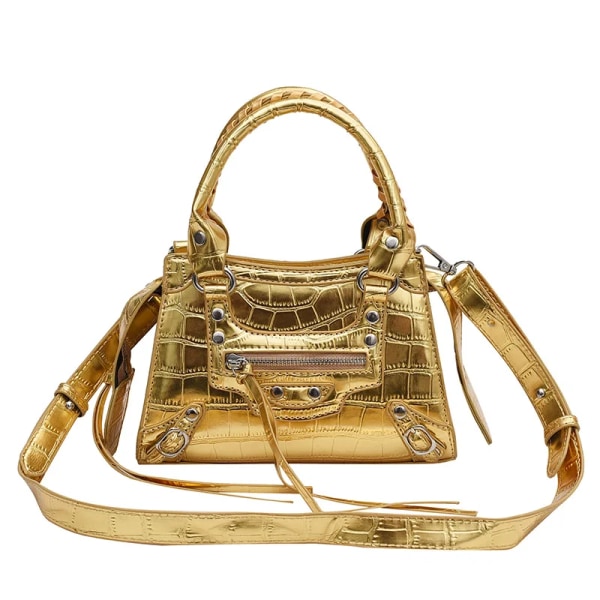 Lyxiga designerhandväskor Modemärke Kvällsaxelväskor för kvinnor Trend Kvinnlig shoppingväska Crossbody-handväska för kvinnor Crocodile gold