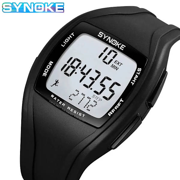 SYNOKE Watch för män Klocka Elektronikklockor Alarm LED Vattentät 3D stegräknare Digital watch Herr relogio masculino ArmyGreen