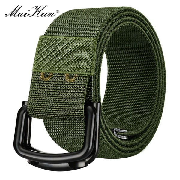 Maikun bälte för män Canvas bälte Stor storlek Stretch Casual justerbart bälte ArmyGreen 105cm