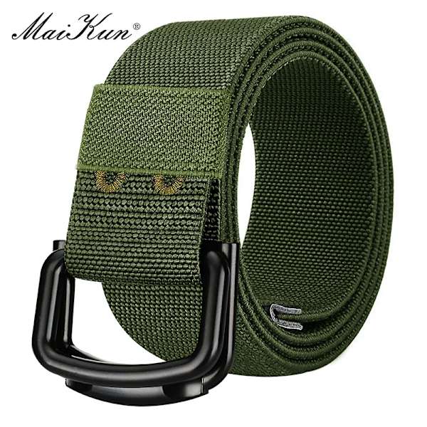 Maikun bälte för män Canvas bälte Stor storlek Stretch Casual justerbart bälte ArmyGreen 125cm