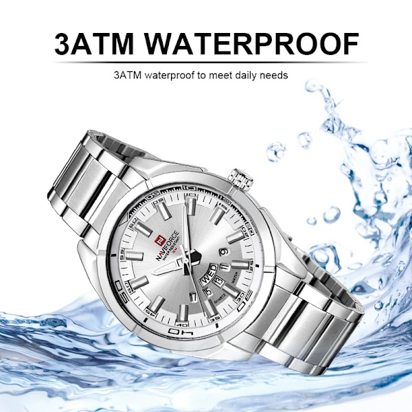 NAVIFORCE Klassisk casual för watch Rostfri teel Sport Vattentät herrklockor Quartz Datumvisning Klocka Relogio Masculino SW-BOX