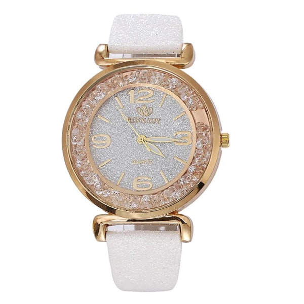 Design Dam Klockor Lyx Mode Klänning Quartz Watch Populärt märke Dam Armbandsur Klänning Klocka reloj mujer montre *Q White