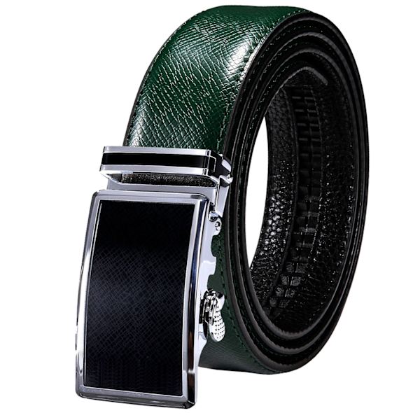 Högkvalitativt grönt äkta läder Herrbälten Lot Styles Automatiska spännen för klänning Jeans Kostym Herr Midjeband Bälte Bröllopspresent 2204DMI 130cm