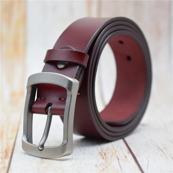 Herrbälte Koläderbälte för män Svart/lila/grönt/kaffe/blått/rött 3,8 cm brett byxbälte för jeans Lyxigt designerbälte Red 100cm