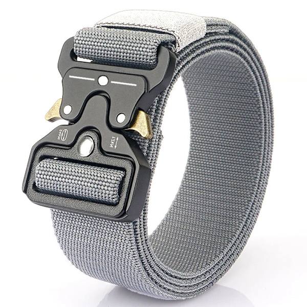 Äkta taktiskt bälte magnetiskt spänne snabbkopplingsbälte Casual Nylon Träningsbälte Herrbyxor Svart bälte 01 Elasticity gray 45to47inch