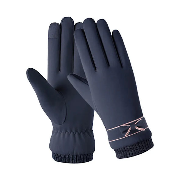 Thermal vinter Damhandskar Herr Cykelcykelhandskar Handvärmare Fleecefodrade Guantes Helfingervantar Pekskärm Vattentät Style1 Blue