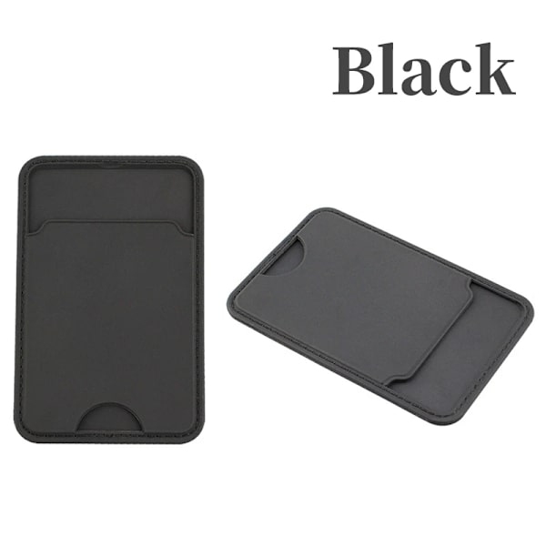 Ny självhäftande typ Cover Apple Mobiltelefon Universal Läder Rfid- cover Korthållare Present Black