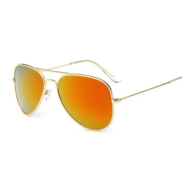 Varumärke Design Klassiska Aviation Solglasögon Dam Spegelkörning Retro Båge Polit Solglasögon Man UV400 Gafas De Sol För Män Gold Red
