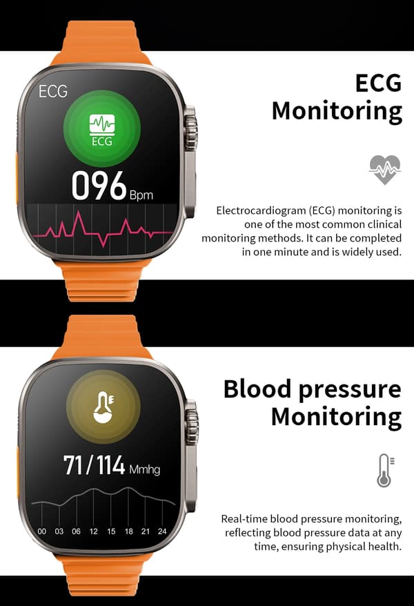 Vwar ZD8 Ultra Max Plus Smartwatch Kompas 2.2 \" Black