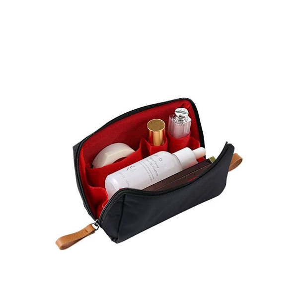 Hot Ny sminkväska Enkel enfärgad kosmetisk väska för kvinnor påse Toalettväska Vattentät case Hot -shippin Red Inside 14cm x 10cm x 7cm