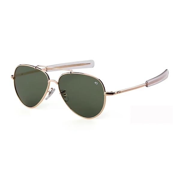 Aviation ovala Solglasögon Herr kvinnor 2022 märke American Army Military Optical AO körglasögon polit Double Bridge Oculos d gold-green
