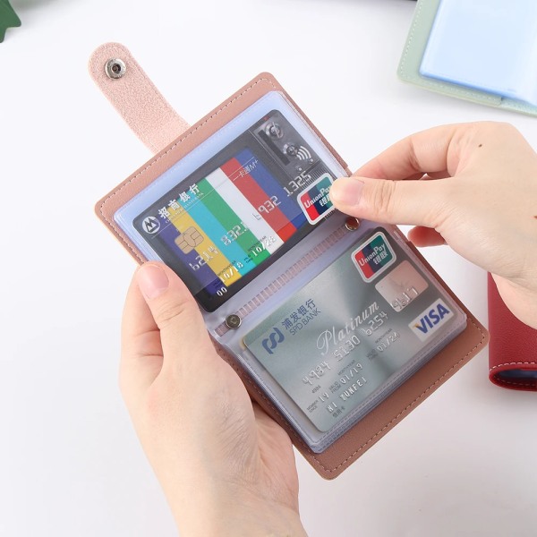 26 kortplatser PU-läder Kvinnor Kreditkortsplånbok Mode Söt korthållare Godisfärg Koreansk plånbok för kort Korthållare Hot Style B rose red