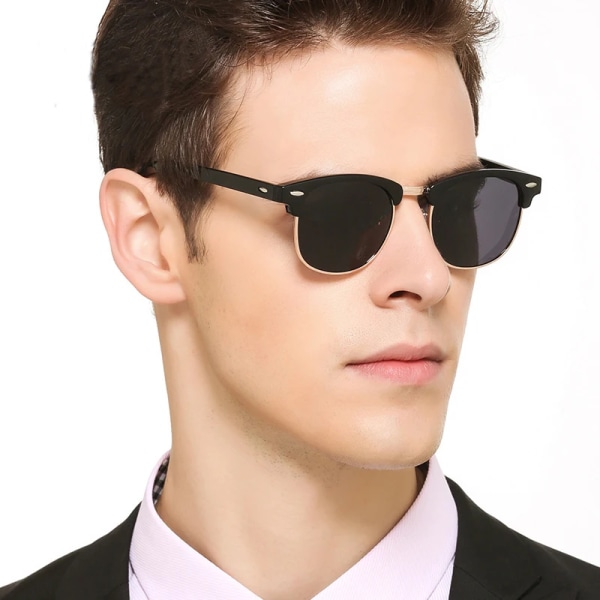 RUOBO Klassiska polariserade solglasögon för män Kvinnor Märkesdesign Körspegel Yta Lins Solglasögon Goggle UV400 Gafas De Sol Black-Green(.129) Silver Frame(.129)