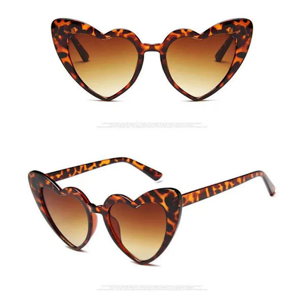 13 färger Mode Hjärta Dam Solglasögon Personlighet Stor Båge Glitter Rosa Solskydd Glasögon Glasögon UV400 Glasögon transparent red 1 pair