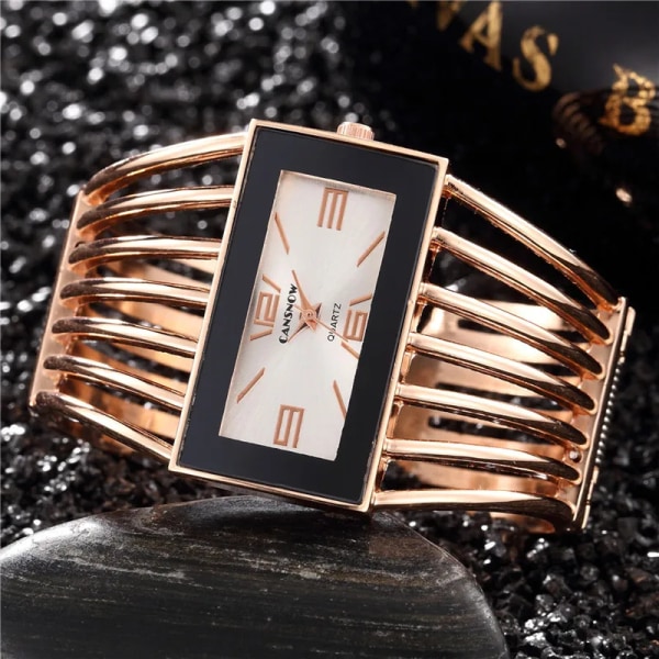 Märke Damklockor Dammode Armband Armband Kvartsstålklocka Watch Montre Presenter reloj mujer Relogio Feminino Gold White