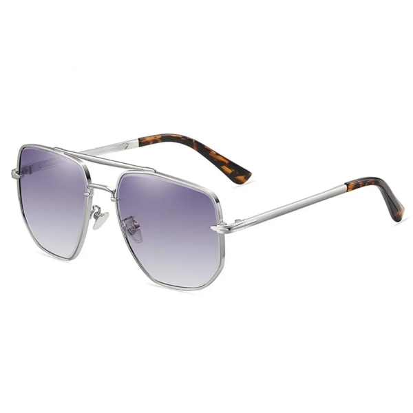 Polariserade solglasögon för män Mode Metall Anti-bländning Solglasögon Solglasögon UV400 Skydd Gradient Solglasögon Silver Purple