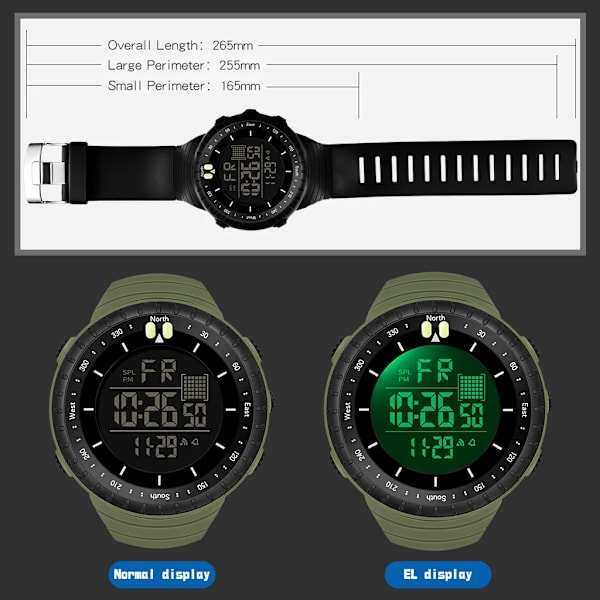 SYNOKE Reloj Militar Digital Watch Mode Quartz Armbandsur Sport Smartwatch Vattentäta Klockor Herr Svart Klocka Pojkar Montre 9648-B-2