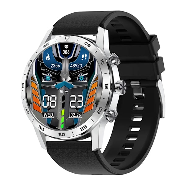 LIGE Nytt Bluetooth Call Smart Watch Herr HD Full Touch Sport Fitness Armband Vattentätt Lyx Herr SmartWatch För IOS Android Silicone silver Bluetooth call
