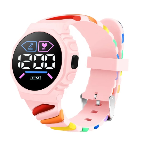 2023 Ny Rainbow LED elektronisk watch Digital utomhussport Mode Elektronisk watch Student Kvinnor Män Smycken Relógio Feminino Type 3