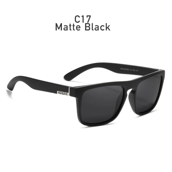 Fashion Guy's Solglasögon från KDEAM Polarized Solglasögon Herr Klassisk design All-Fit Spegel Solglasögon Med Brand Box CE C17 Matte Black