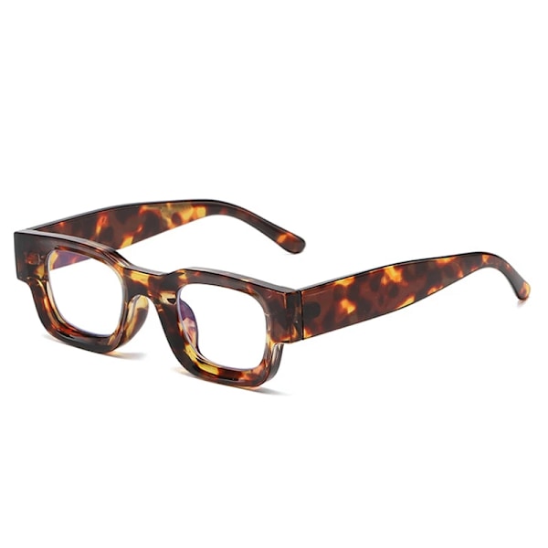 SO&EI Ins Populärt mode Små fyrkantiga polariserade solglasögon Dam Retro Punk Shades UV400 Män Trendiga solglasögon Leopard clear As the picture