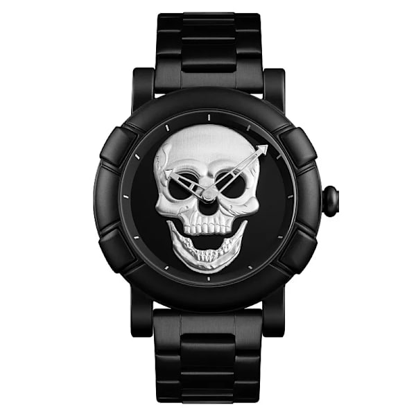 Kända märke för män Skallemönster watch 2022 Mode Casual Läderrem Militärsportarmbandsur Analog klocka Relogio Silver Steel