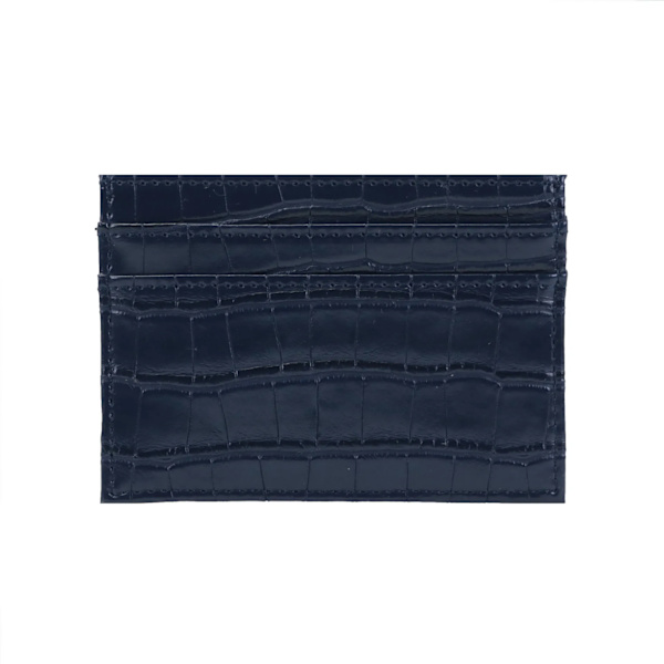 Anpassade bokstäver Män PU Läder Kreditkortshållare Anpassa initialer Slim Card Plånbok Monogram Namnskort Case Kvinnor Gör-det-själv present croco navy