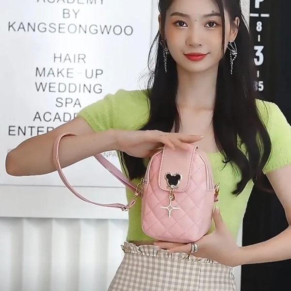 Disney Musse Pigg Crossbody-väskor för kvinnor Mode Diamantbroderi Mobil förvaringsväska Flickor Casual axelväska Type 1