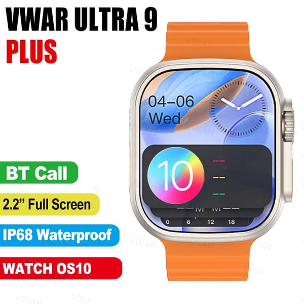 VWAR Ultra 9 Plus Älykello 1:1 49mm Koko 2.2 \" Black