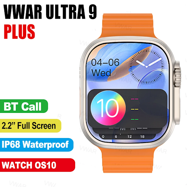 VWAR Ultra 9 Plus Smart Watch 1:1 49mm Storlek 2.2\ Black