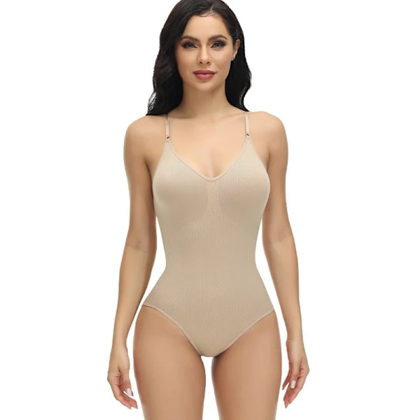 Strap Bodysuits Compression Body Suits Shapewear Slimming Body Shaper Smooth Out Body Body Shapewear Dam Helkropp Beige M