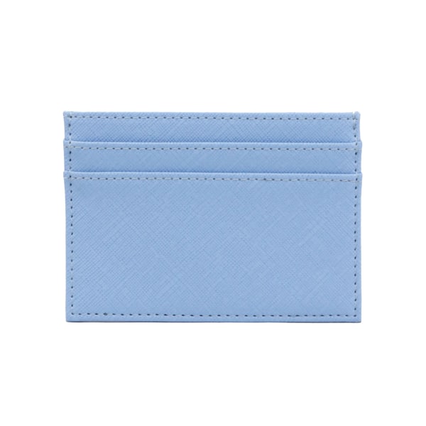 Anpassade bokstäver Män PU Läder Kreditkortshållare Anpassa initialer Slim Card Plånbok Monogram Namnskort Case Kvinnor Gör-det-själv present saffiano sky blue
