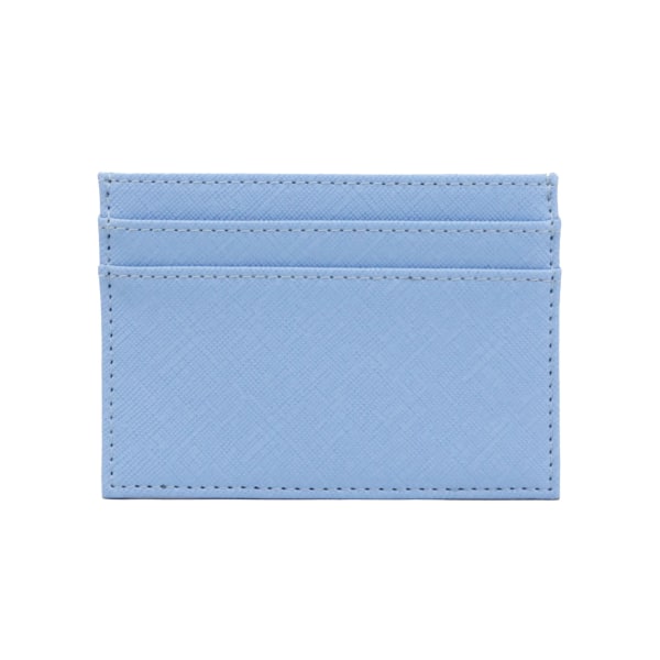 Anpassade bokstäver Män PU Läder Kreditkortshållare Anpassa initialer Slim Card Plånbok Monogram Namnskort Case Kvinnor Gör-det-själv present saffiano sky blue