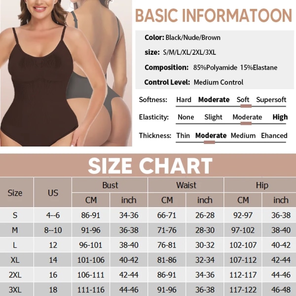 Rygg Låg stringtrosor Kvinnor Sexiga Korsetter Seamless Backless Sculpting Body Shaper 3 I 1 Seamless Butt Lifter Underkläder Fajas Brown S