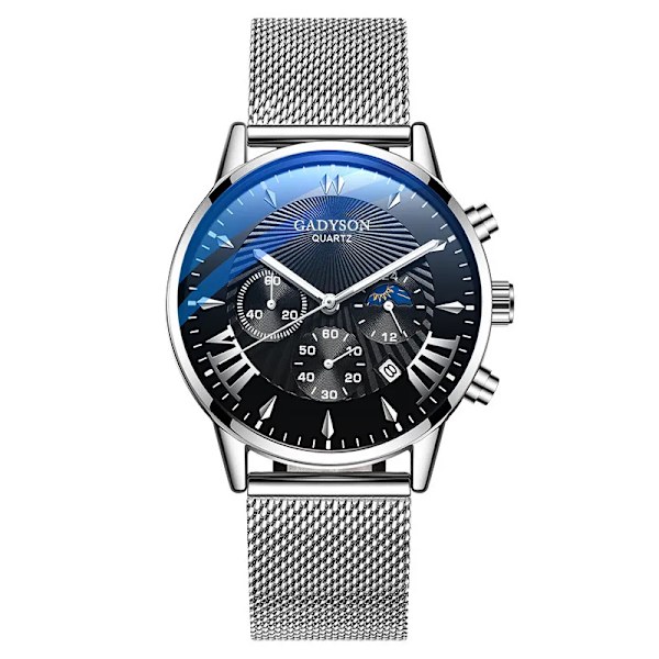 Armbandsur Watch Top Märke Lyx Mode Armbandsur Ny Manlig Quartz Watch For Herr Klocka Timmar Hodinky Reloj Hombre Silver Black