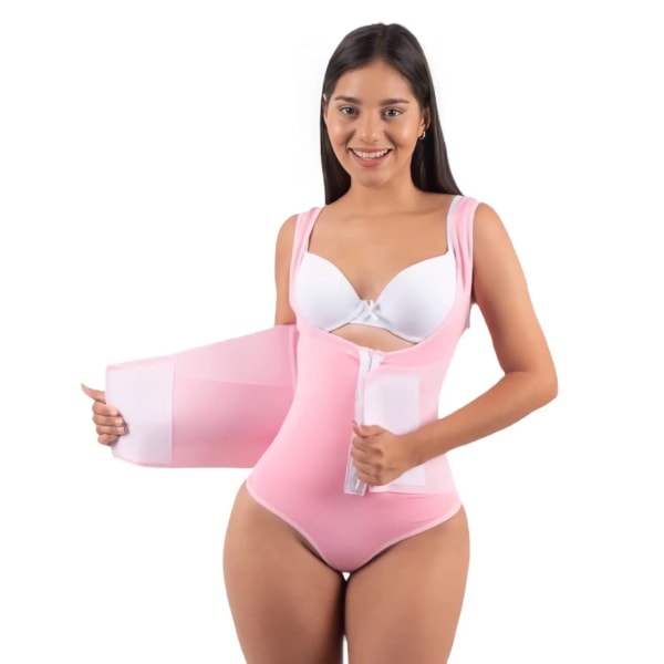 Triangelformkläder med kardborrefäst Body Nylon Slät och åtsittande Fajas Body Shapers Dam Korsettväst Beige XS