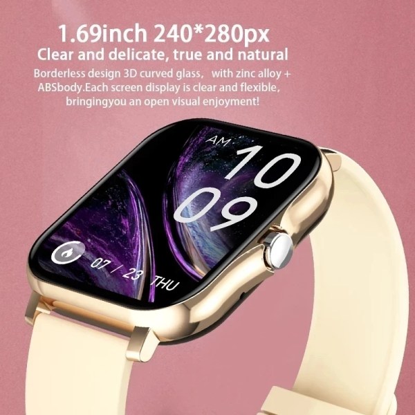 Smart Watch Herr Dam Fitness Bluetooth Call Connected Klockor Vattentät Man Smartwatch För Android IOS Reloje Inteligente Black
