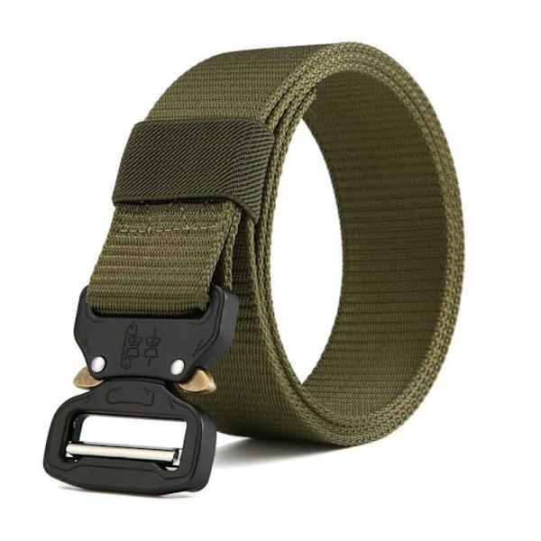 MEDYLA Officiellt äkta herrbälte Utomhussport Nylon Metallspänne Bälte Fritid Bergsbestigningsbälte Nödöverlevnadsbälte ArmyGreen 1 120cm