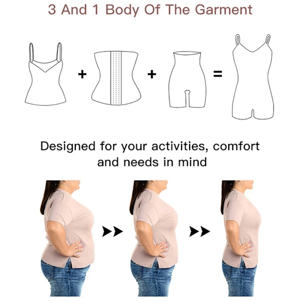 Body Shapewear För kvinnor Magkontroll Helkroppsformare Bantningskorsett Underkläder Fett Mage Lår Slankare Fajas Brown 4XL