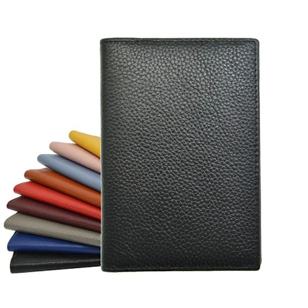 Passhållare i 100 % äkta läder Mjukt case Cover för passplånboken grey