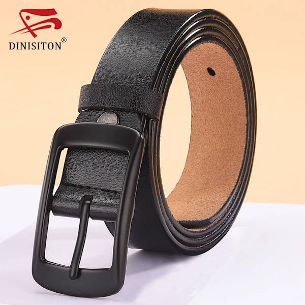 DINISITON Bälten för kvinnor för kvinnor Äkta läderbälte Mode matchande band Kohud Casual Designerbälte av hög kvalitet Red 115cm