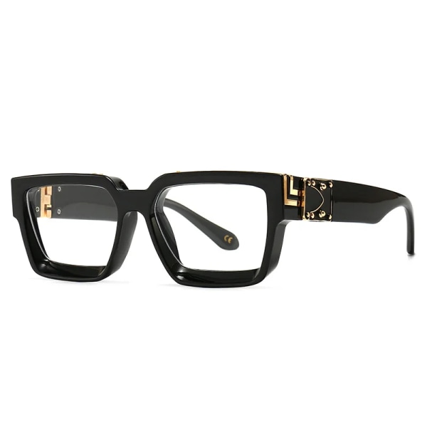 SHAUNA Retro Square Solglasögon UV400 Black clear as the picture